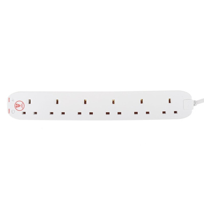RS PRO 2m 6 Socket Type G - British Extension Lead