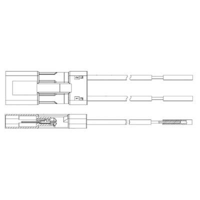 TE Connectivity, SlimSeal SSL Female 3 Way Cable Assembly with a 0.1m Cable, 250 V ac/dc