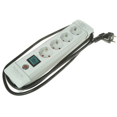 brennenstuhl 1.8m 4 Socket Type F - German Schuko Extension Lead, 230 V, IP20