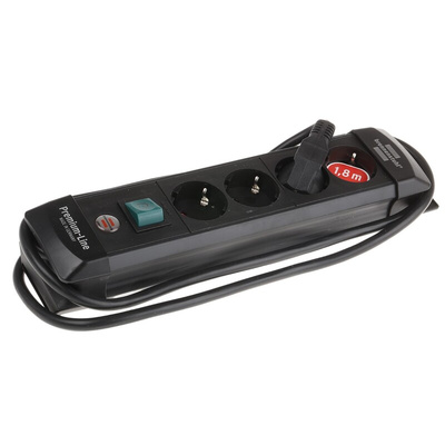brennenstuhl 1.8m 4 Socket Type F - German Schuko Extension Lead, 230 V, IP20