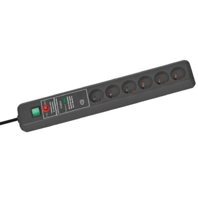 brennenstuhl 3m 6 Socket Type E - French Extension Lead, 230 V, IP20