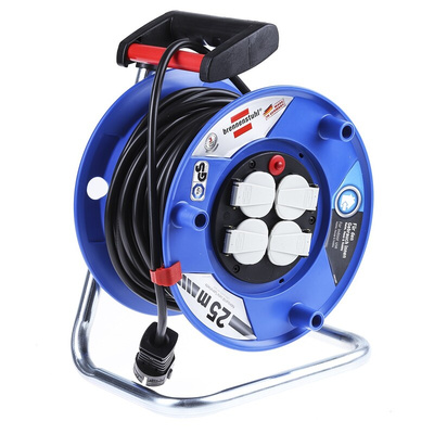 brennenstuhl 25m 4 Socket Type F - German Schuko Cable Reel, 230 V, IP20