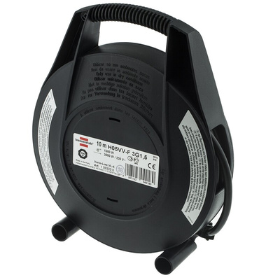 brennenstuhl 10m 4 Socket Type F - German Schuko Cable Reel, 230 V, IP20