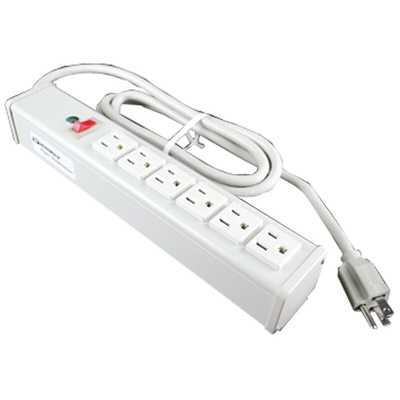 Wiremold 1.8m 6 Socket NEMA 5-15R Extension Lead, 120 V