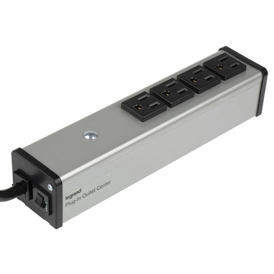 Wiremold 1.8m 4 Socket NEMA 5-15R Extension Lead, 120 V