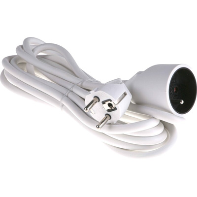 RS PRO 5m 1 Socket Type E - French Extension Lead, 230 V ac