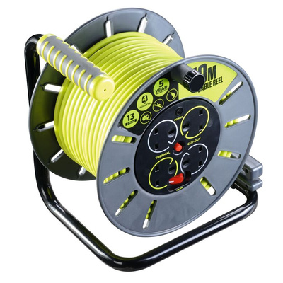 RS PRO 50m 4 Socket Type G - British Cable Reel, 240 V