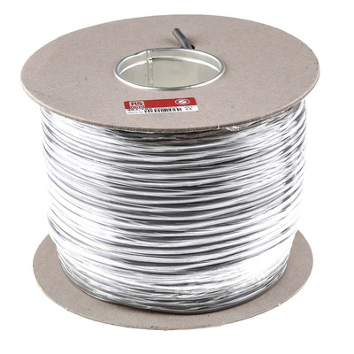 RS PRO 2 Core Power Cable, 0.75 mm², 100m, Grey PVC Sheath, 3182Y, 6 A, 500 V