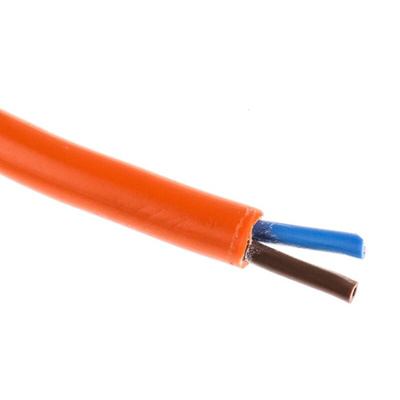 RS PRO 2 Core Power Cable, 0.75 mm², 100m, Orange PVC Sheath, 3182Y, 6 A, 500 V