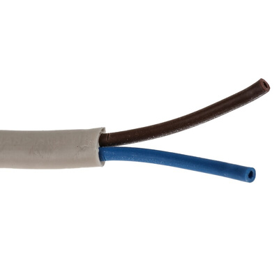 RS PRO 2 Core Power Cable, 0.5 mm², 100m, White PVC Sheath, 2192Y, 3 A, 300 V
