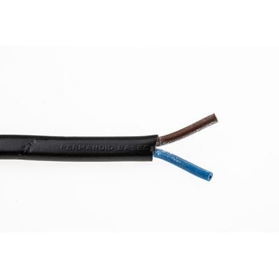 RS PRO 2 Core Power Cable, 0.5 mm², 100m, Black PVC Sheath, 2192Y, 3 A, 300 V