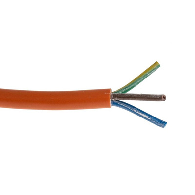 RS PRO 3 Core Power Cable, 0.75 mm², 100m, Orange PVC Sheath, 3183Y, 6 A, 500 V