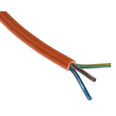 RS PRO 3 Core Power Cable, 0.75 mm², 100m, Orange PVC Sheath, 3183Y, 6 A, 500 V