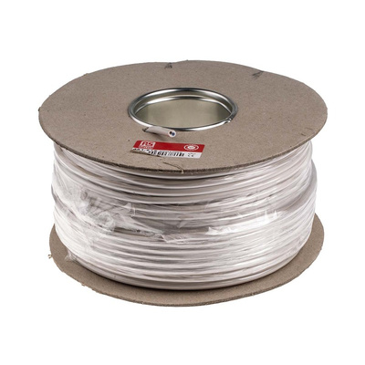 RS PRO 2 Core Power Cable, 0.75 mm², 100m, White PVC Sheath, 2182Y, 6 A, 300 V