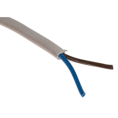 RS PRO 2 Core Power Cable, 0.75 mm², 100m, White PVC Sheath, 2182Y, 6 A, 300 V