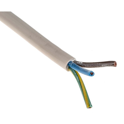 RS PRO 3 Core Power Cable, 1.5 mm², 100m, White PVC Sheath, 3183Y, 15 A, 500 V