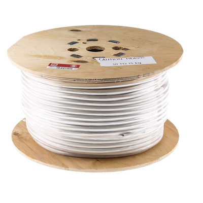 RS PRO 3 Core Power Cable, 1.25 mm², 100m, White PVC Sheath, 3183Y, 13 A, 500 V