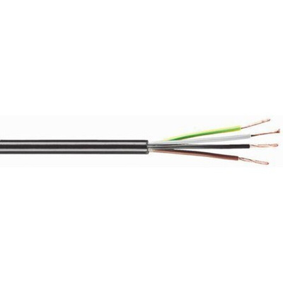 RS PRO 5 Core Power Cable, 0.75 mm², 100m, Black PVC Sheath, 3185Y, 6 A, 500 V