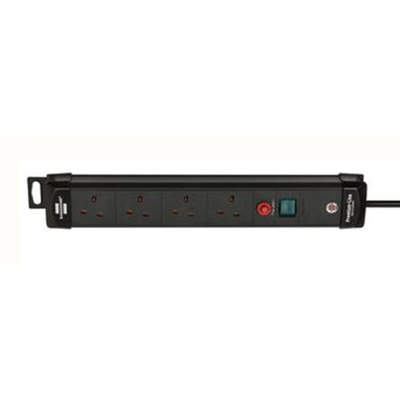 brennenstuhl 3m 4 Socket Type G - British Extension Lead, IP20