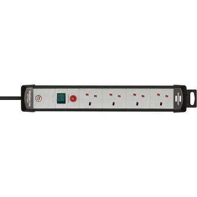brennenstuhl 3m 8 Socket Type G - British Extension Lead, IP20