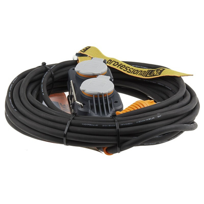 brennenstuhl 15m 4 Socket Type F - German Schuko Extension Lead, 230 V ac, IP54