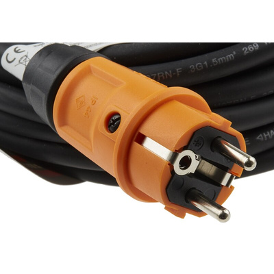 brennenstuhl 10m 1 Socket Type F - German Schuko Extension Lead, 230 V ac, IP44