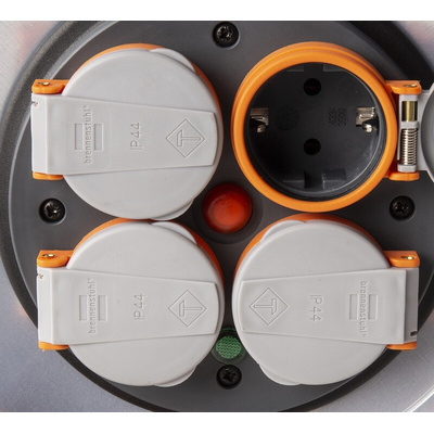 brennenstuhl 40m 4 Socket Type F - German Schuko Cable Reel, 230 V ac, IP44