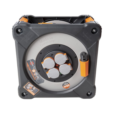 brennenstuhl 50m 4 Socket Type F - German Schuko Cable Reel, 230 V ac, IP44