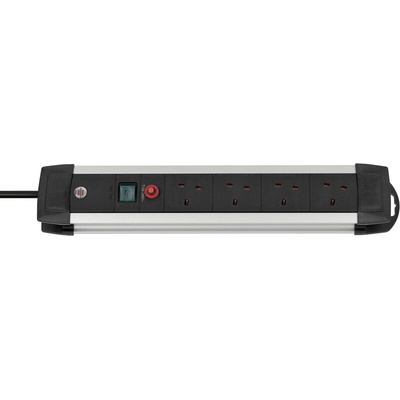 brennenstuhl 3m 4 Socket Type G - British Extension Lead, 220 → 250 V ac, IP20