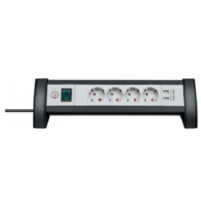 brennenstuhl 2m 4 Socket Schuko Extension Lead, IP20