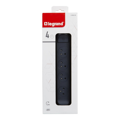 Legrand 3m 4 Socket Type E - French Extension Lead