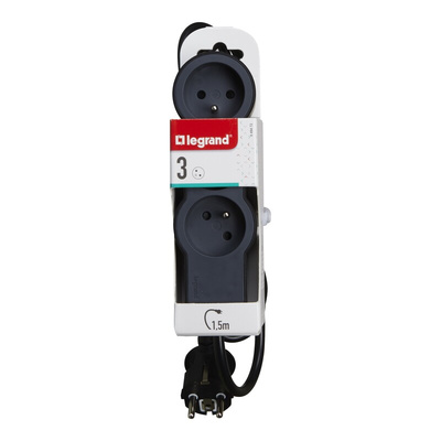 Legrand 1.5m 3 Socket Type E - French Extension Lead