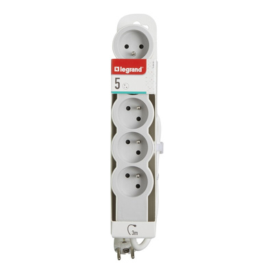 Legrand 3m 5 Socket Type E - French Extension Lead