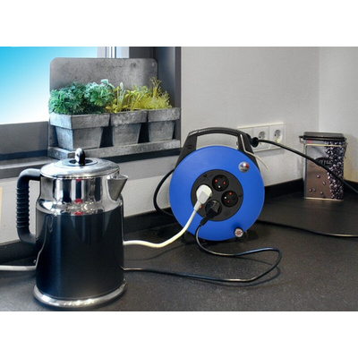 brennenstuhl 10m 4 Socket Type E - French Extension Reel, 230 V, IP20