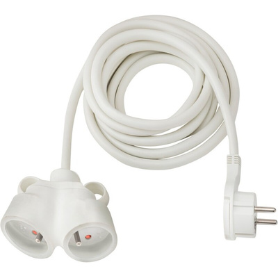 brennenstuhl 2m 2 Socket Type E - French Extension Lead, 230 V, IP20