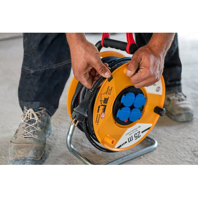 brennenstuhl 25m 4 Socket Type E - French Extension Reel, 230 V, IP44