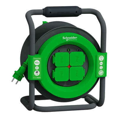 Schneider Electric 40m 4 Socket Extension Reel, 230 V, IP44
