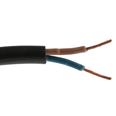 RS PRO 2 Core Power Cable, 1 mm², 100m, Black CPE Sheath, 17 A, 450 V, 750 V