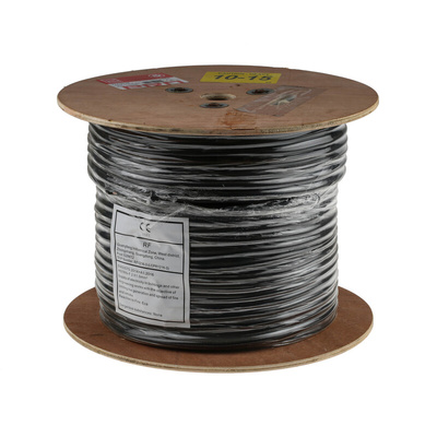 RS PRO 2 Core Power Cable, 1 mm², 100m, Black CPE Sheath, 17 A, 450 V, 750 V