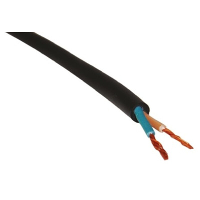 RS PRO 2 Core Power Cable, 2.5 mm², 50m, Black CPE Sheath, 30 A, 450 V, 750 V