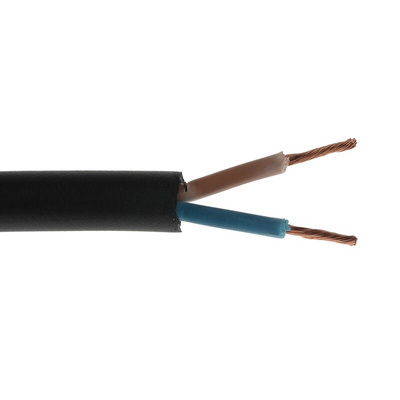 RS PRO 2 Core Power Cable, 1.5 mm², 100m, Black CPE Sheath, 21 A, 450 V, 750 V
