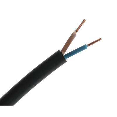 RS PRO 2 Core Power Cable, 1.5 mm², 100m, Black CPE Sheath, 21 A, 450 V, 750 V