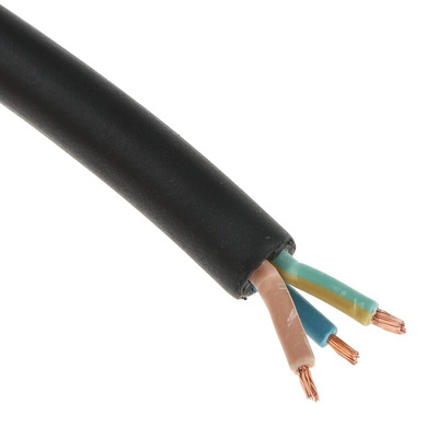 RS PRO 3 Core Power Cable, 1.5 mm², 100m, Black CPE Sheath, 18 A, 450 V, 750 V