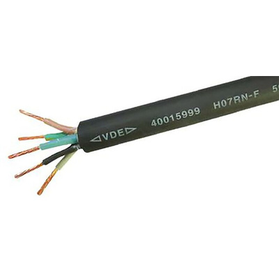 RS PRO 5 Core Power Cable, 4 mm², 100m, Black CPE Sheath, 36 A, 450 V, 750 V
