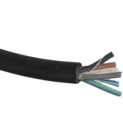 RS PRO 5 Core Power Cable, 1.5 mm², 100m, Black CPE Sheath, 18 A, 450 V, 750 V