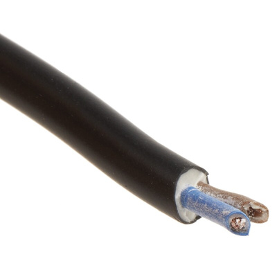 RS PRO 2 Core Power Cable, 0.5 mm², 100m, Black PVC Sheath, 2182Y, 3 A, 300 V, 500 V