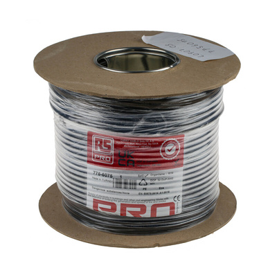 RS PRO 3 Core Power Cable, 0.5 mm², 100m, Black PVC Sheath, 2183Y, 3 A, 300 V, 500 V
