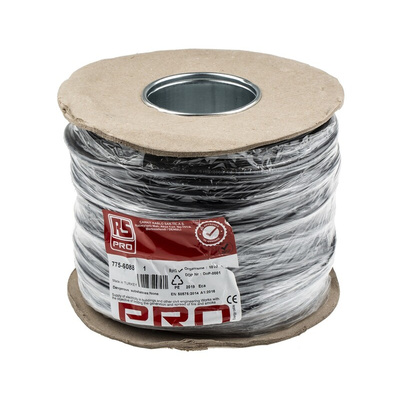 RS PRO 2 Core Power Cable, 0.75 mm², 100m, Black PVC Sheath, 3182Y, 6 A, 300 V, 500 V