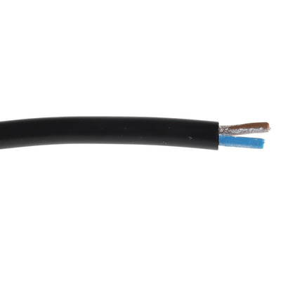 RS PRO 2 Core Power Cable, 1.5 mm², 100m, Black PVC Sheath, 3182Y, 16 A, 300 V, 500 V
