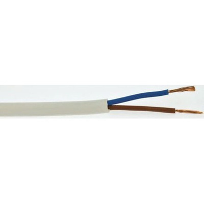 RS PRO 2 Core Power Cable, 1.5 mm², 100m, White PVC Sheath, 3182Y, 16 A, 300 V, 500 V